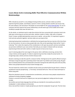 learn about active listening skills that