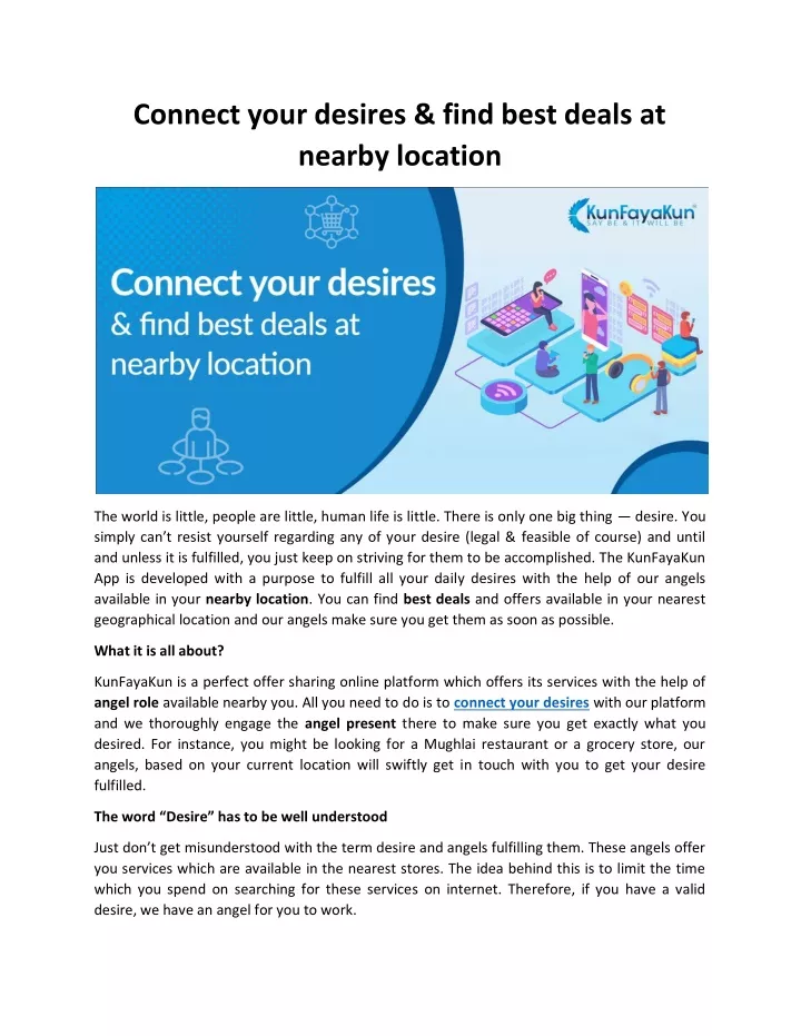 connect your desires find best deals at nearby