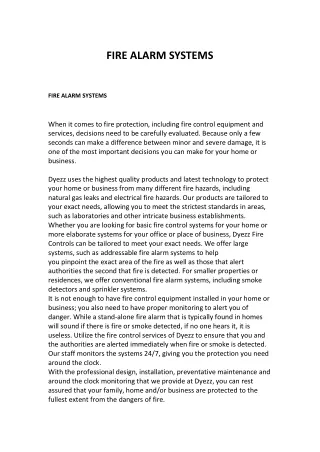 fire alarm systems