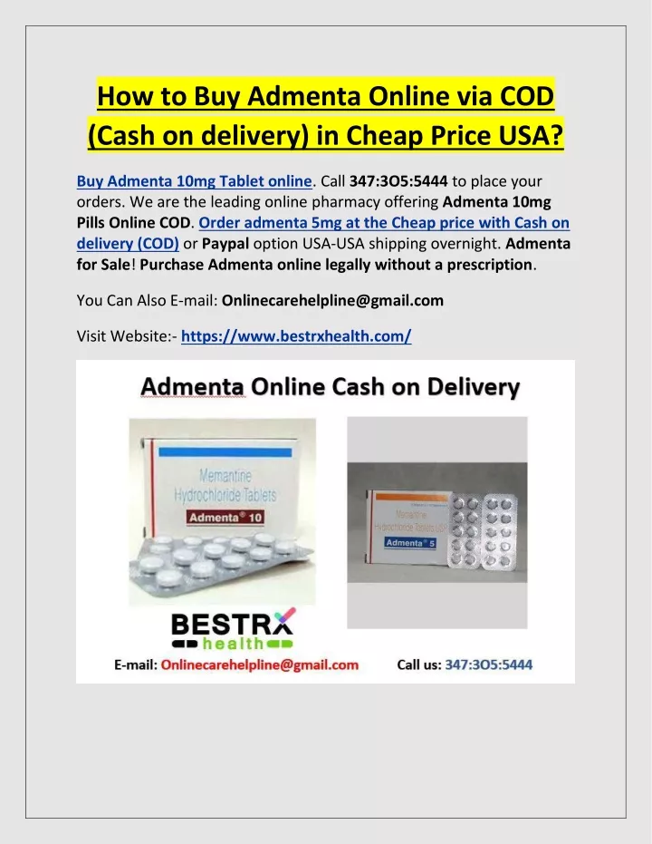 how to buy admenta online via cod cash