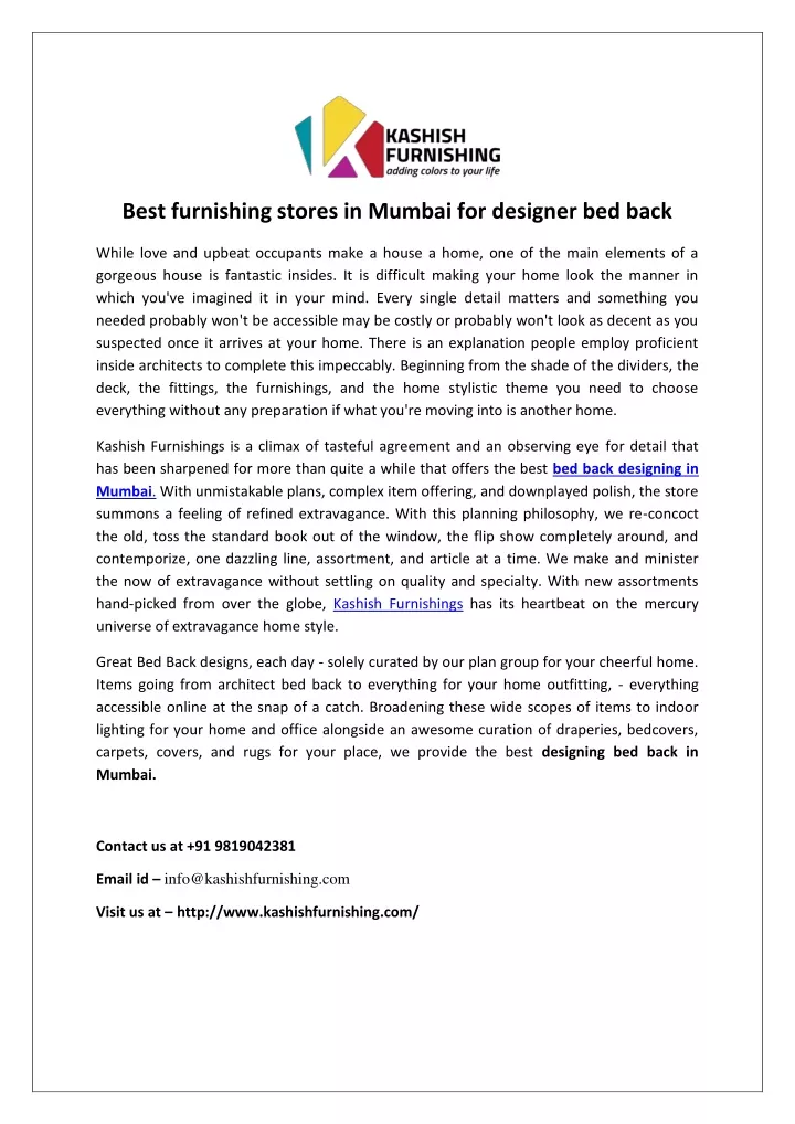 best furnishing stores in mumbai for designer