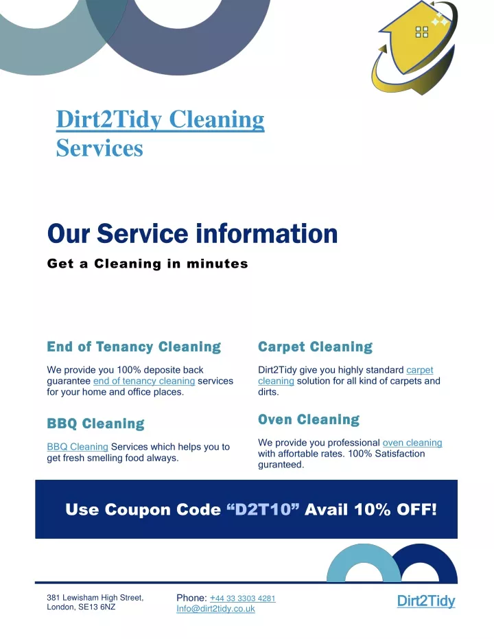 dirt2tidy cleaning services