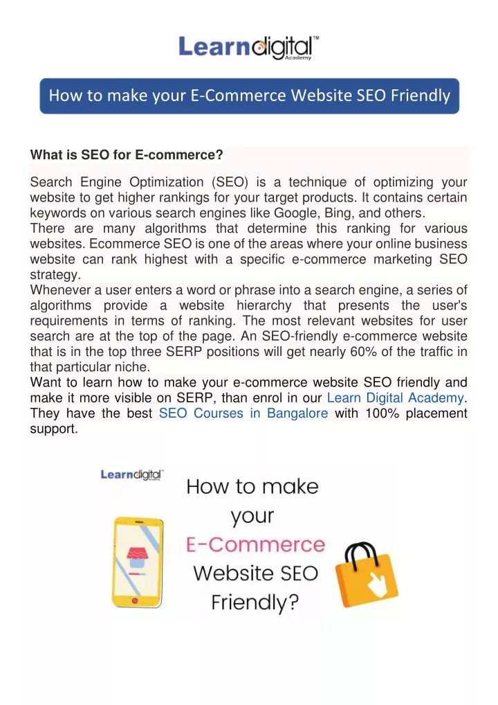 how to make your e commerce website seo friendly