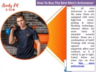 How To Buy The Best Mens Activewear