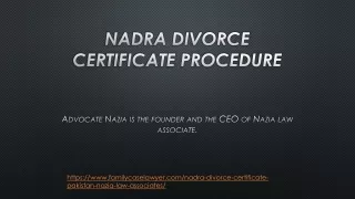 Guide the People on Nadra Divorce Certificate Procedure