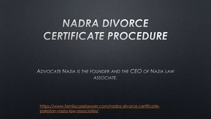 nadra divorce certificate procedure