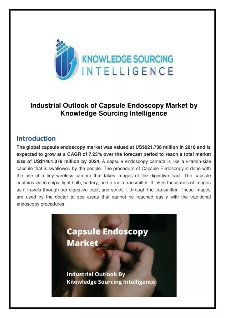 industrial outlook of capsule endoscopy market