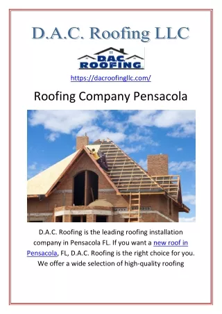 Hire the Best Roofing Company Pensacola