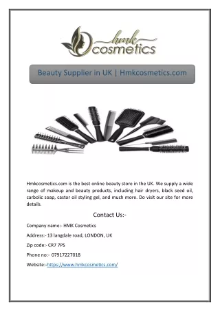 Beauty Supplier in UK | Hmkcosmetics.com