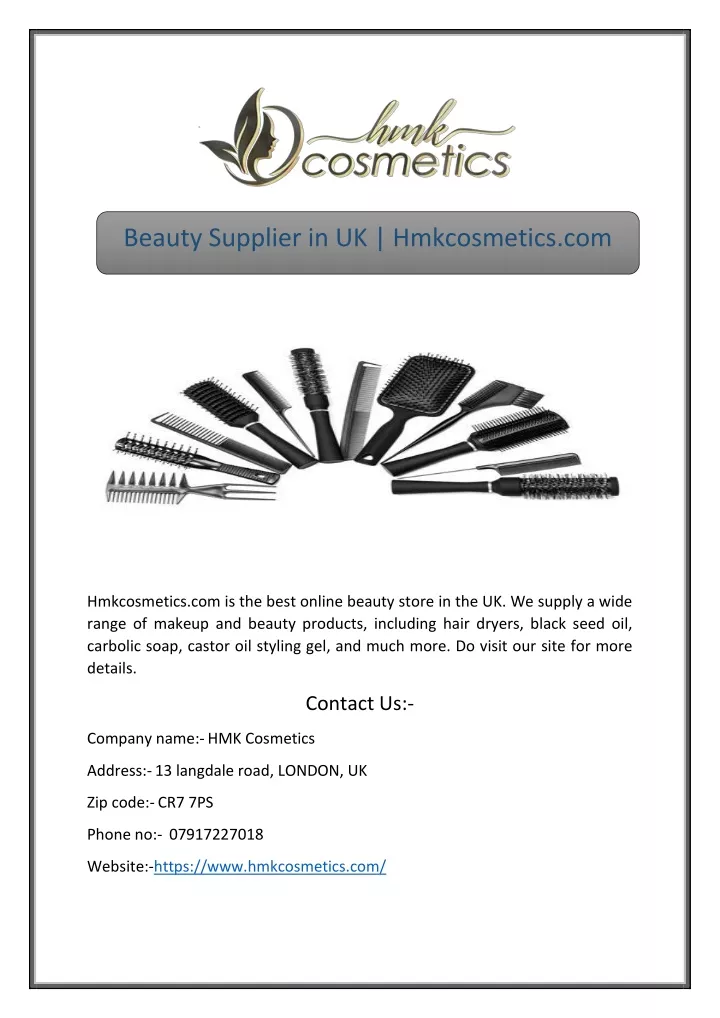 beauty supplier in uk hmkcosmetics com