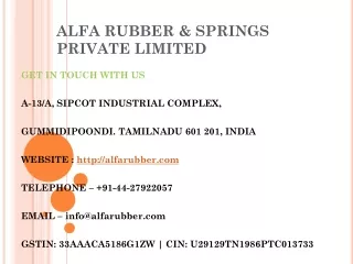 ALFA RUBBER & SPRINGS PRIVATE LIMITED
