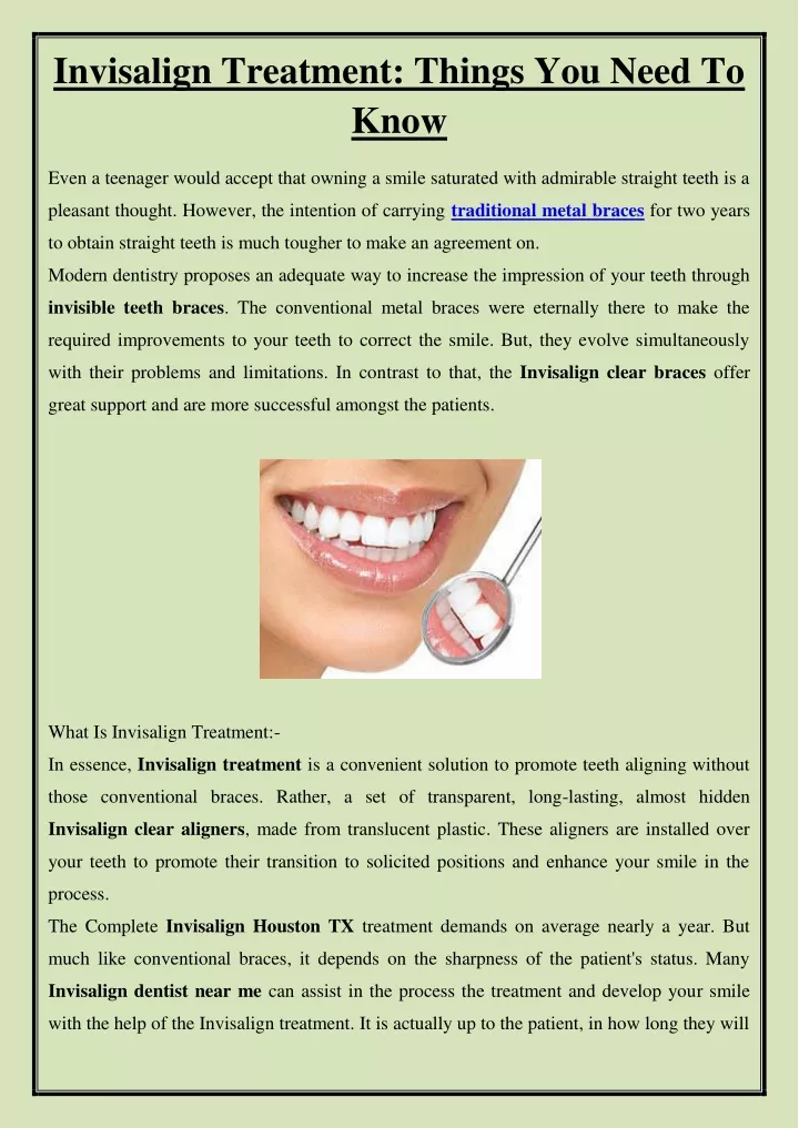 invisalign treatment things you need to know