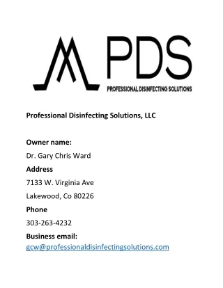 Professional Disinfecting Solutions, LLC