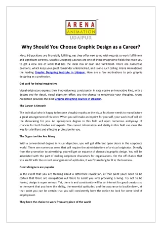 Why Should You Choose Graphic Design as a Career?