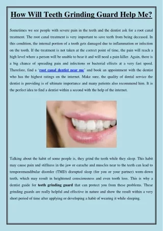 How Will Teeth Grinding Guard Help Me?