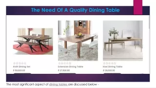 the need of a quality dining table
