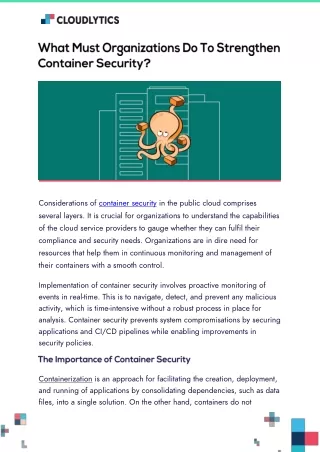What Must Organizations Do To Strengthen Container Security?