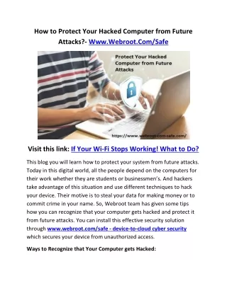 how to protect your hacked computer from future