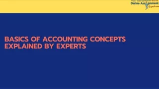 basics of accounting concepts explained by experts