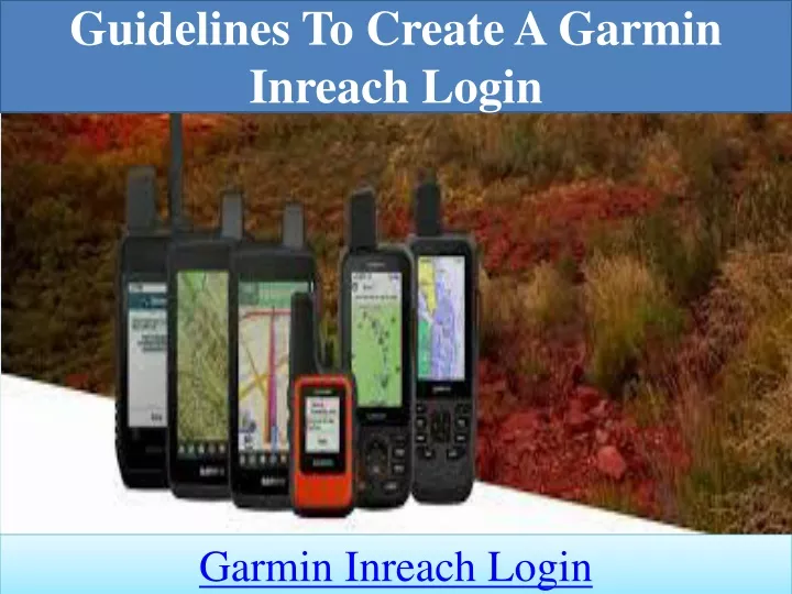 guidelines to create a garmin inreach login