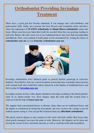 orthodontist providing invisalign treatment