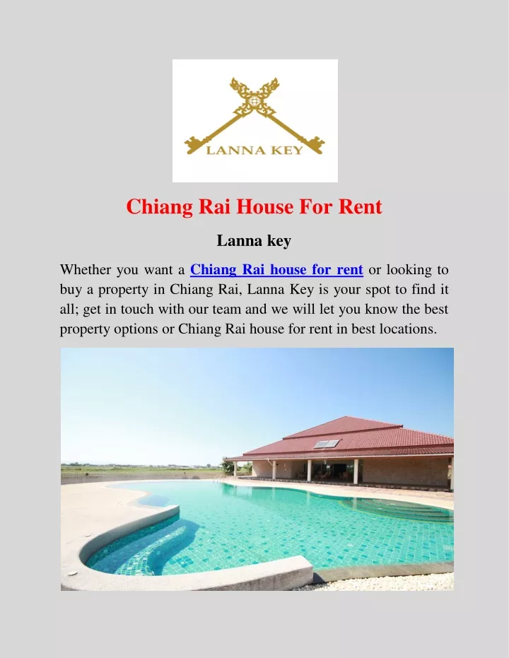 chiang rai house for rent