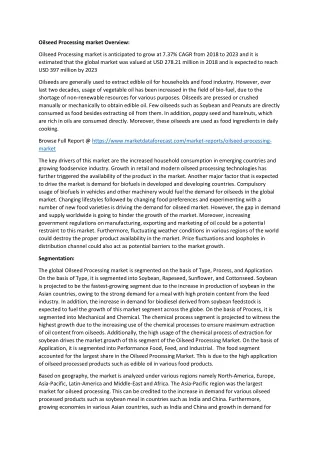 oilseed processing market overview