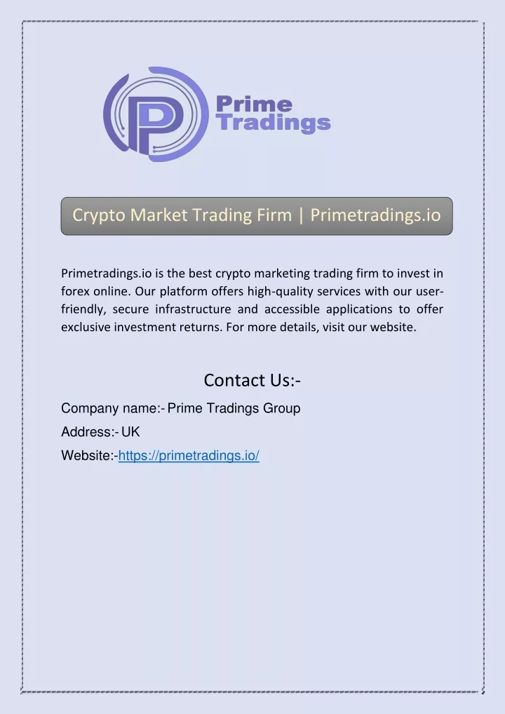 crypto market trading firm primetradings io