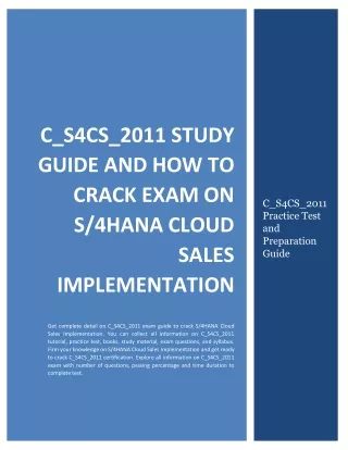 c s4cs 2011 study guide and how to crack exam