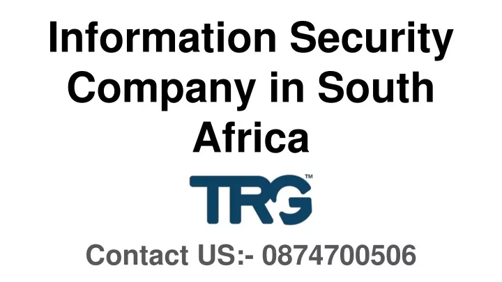 information security company in south africa
