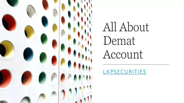 all about demat account