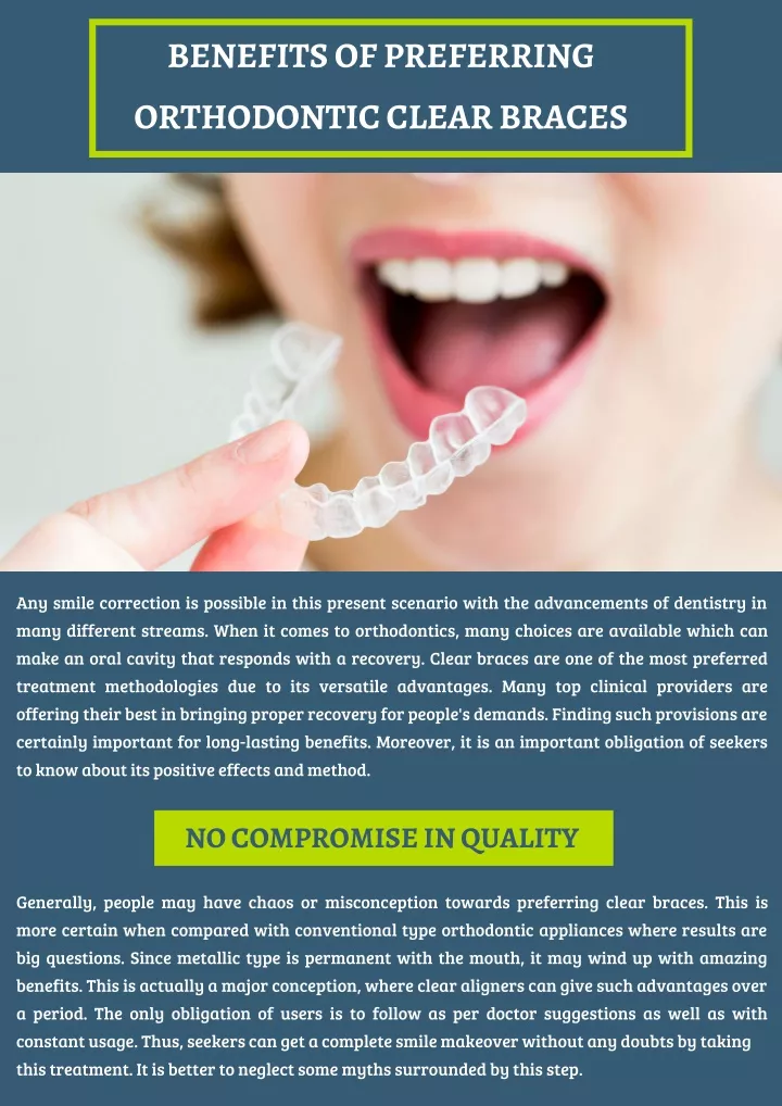 benefits of preferring orthodontic clear braces