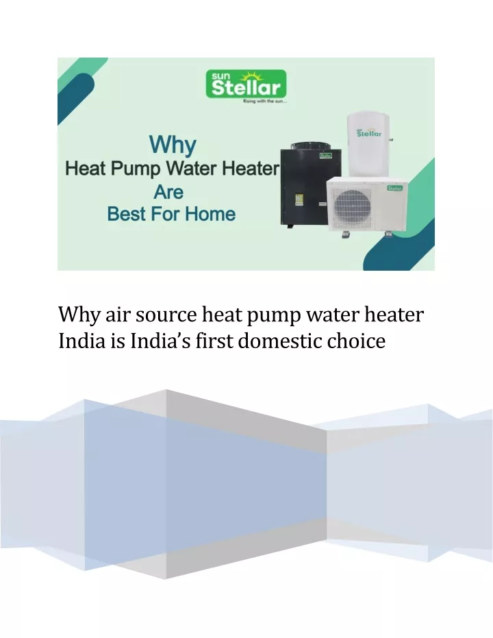 why air source heat pump water heater india