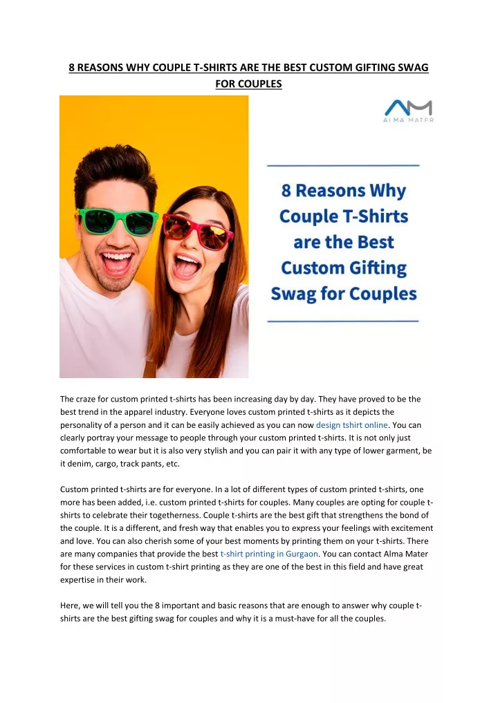8 reasons why couple t shirts are the best custom