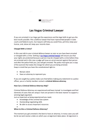 Las Vegas Criminal Lawyer