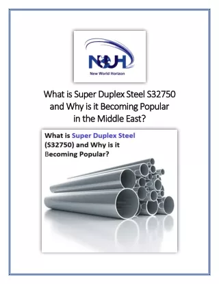 What is Super Duplex Steel (S32750) and why is it becoming popular in the middle east?
