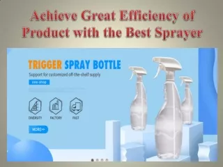 Achieve Great Efficiency of Product with the Best Sprayer