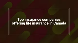 Top insurance companies offering life insurance in Canada