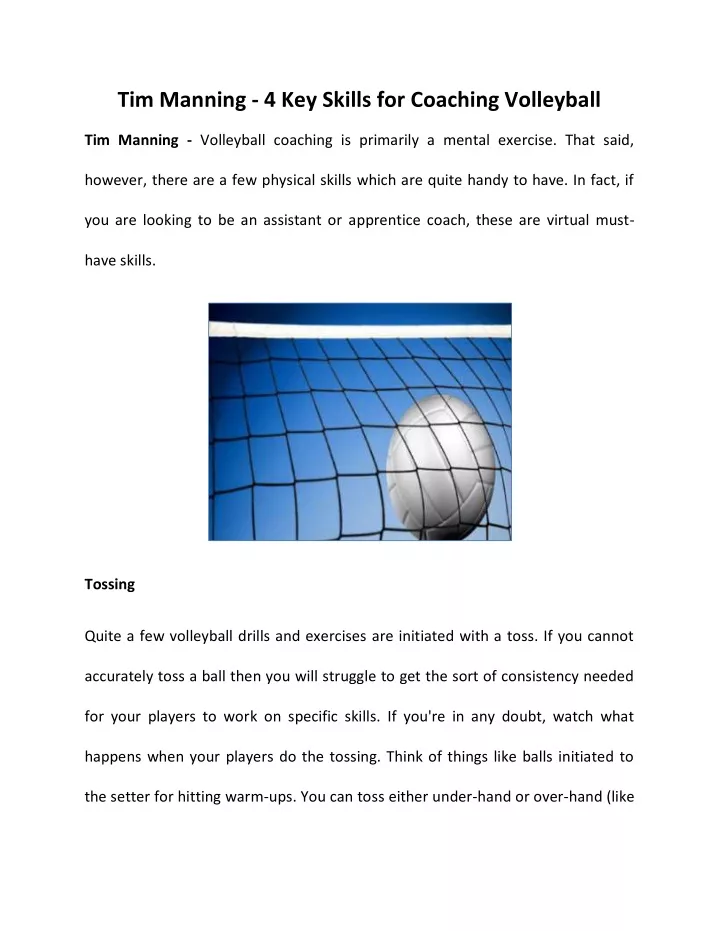 tim manning 4 key skills for coaching volleyball