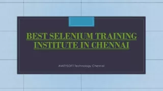 best selenium training institute in chennai