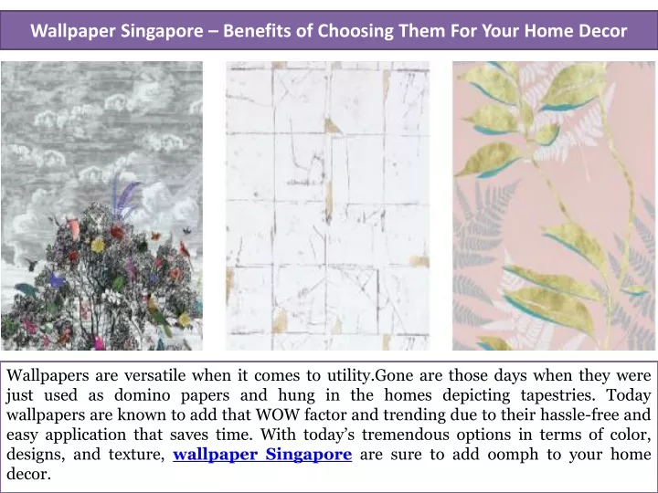 wallpaper singapore benefits of choosing them for your home decor