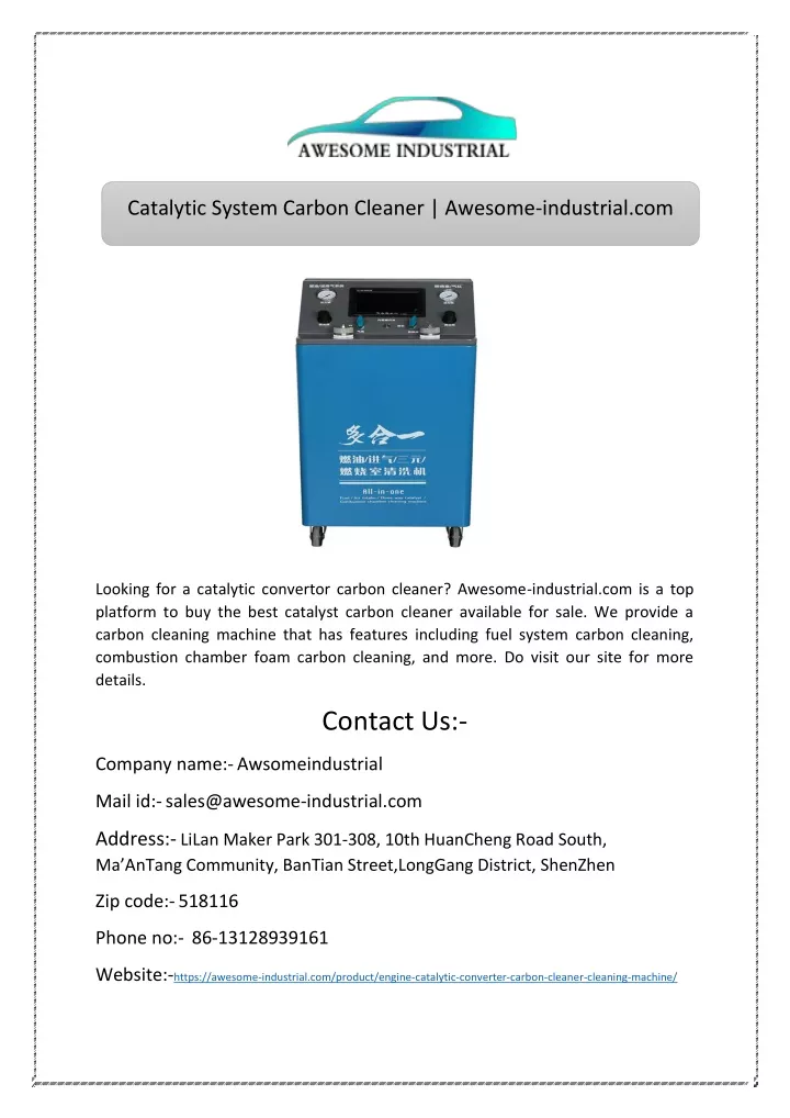 catalytic system carbon cleaner awesome