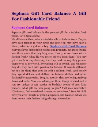 How to Check Sephora Gift Card Balance | Check Sephora Balance