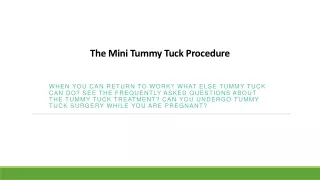 the mini tummy tuck procedure