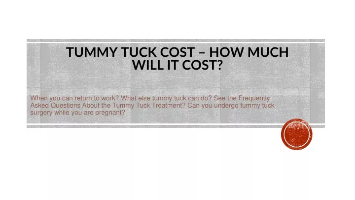 tummy tuck cost how much will it cost