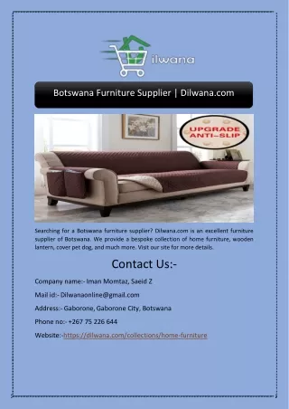 Botswana Furniture Supplier | Dilwana.com