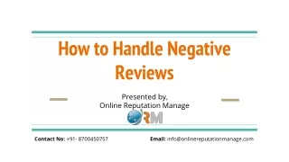 how to handle negative reviews