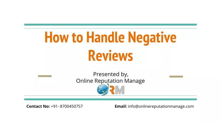 how to handle negative reviews