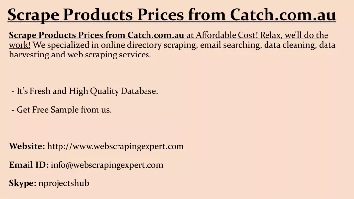 scrape products prices from catch com au