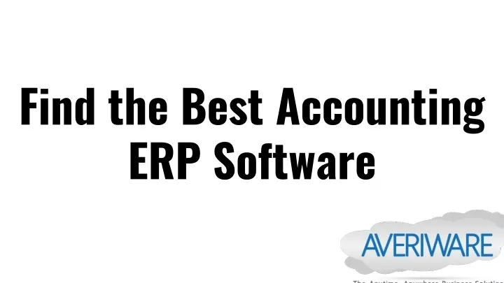 find the best accounting erp software